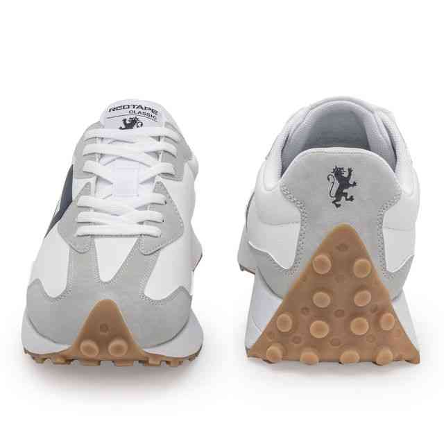 Men’s White Lace-Up Casual Sneakers