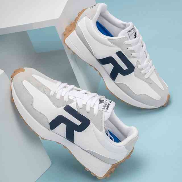 Men’s White Lace-Up Casual Sneakers