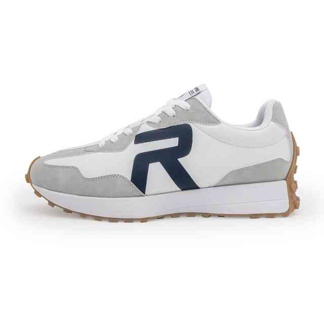 Men’s White Lace-Up Casual Sneakers