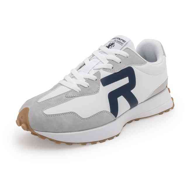 Men’s White Lace-Up Casual Sneakers
