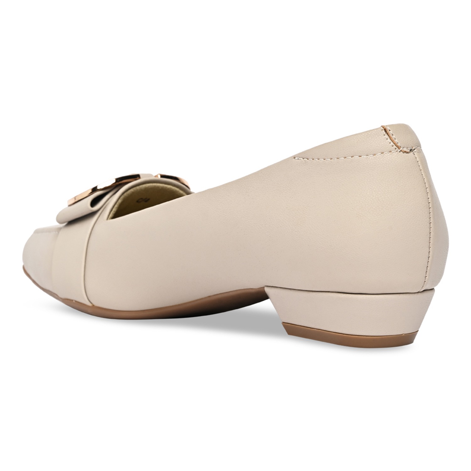 Grey Women Square Toe Buckled Work Wear Pumps