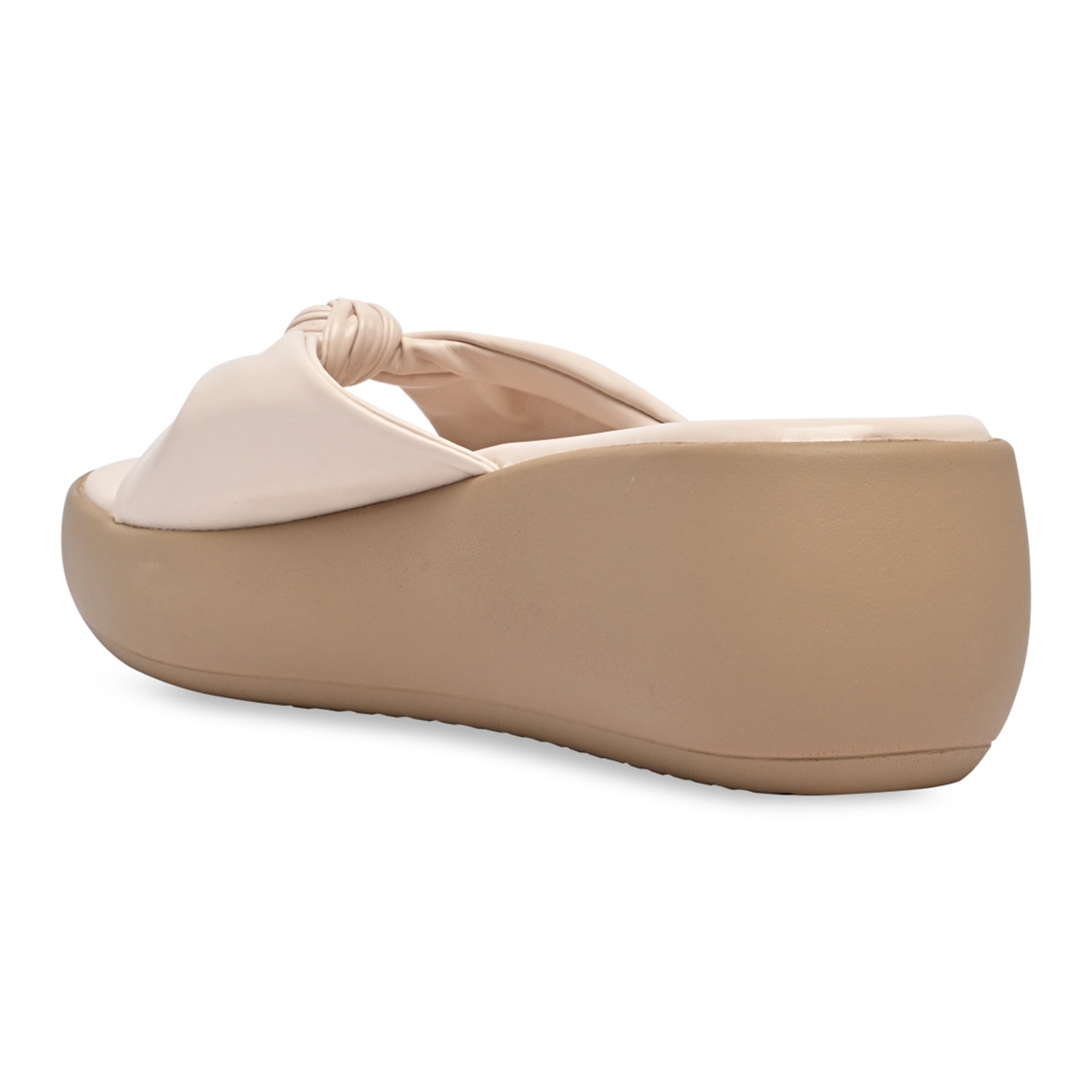 Cream Women Knotted Casual Platforms