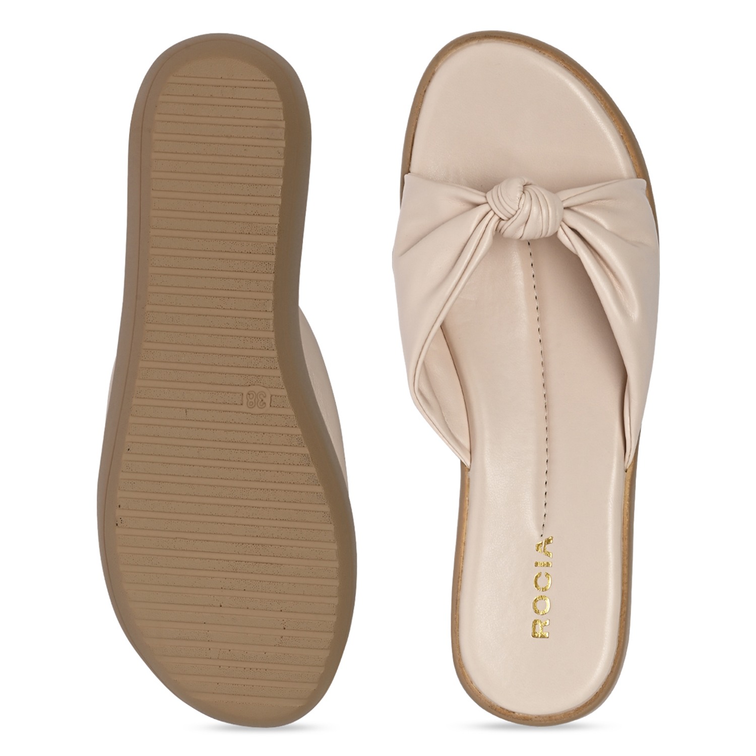 Cream Women Knotted Casual Platforms