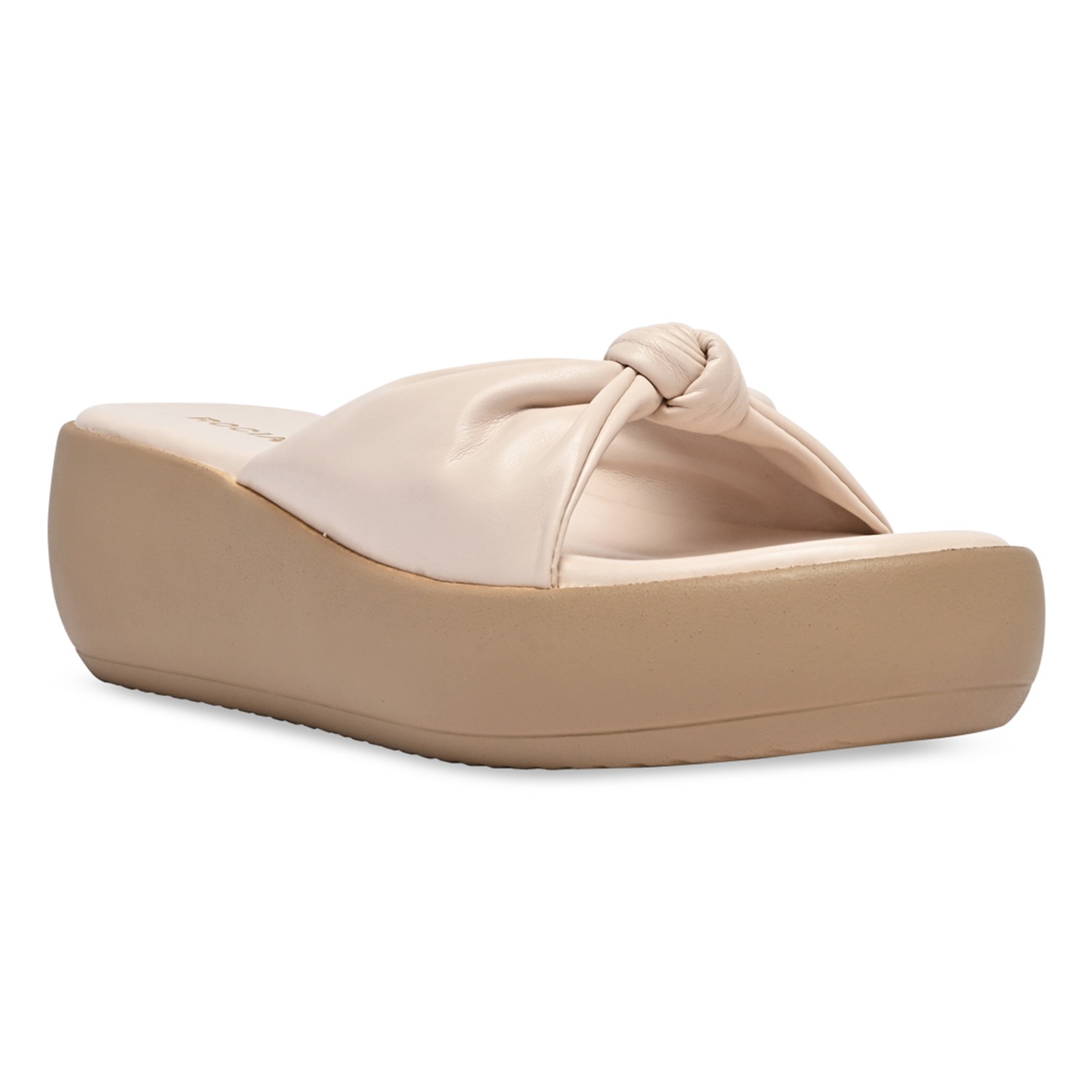 Cream Women Knotted Casual Platforms