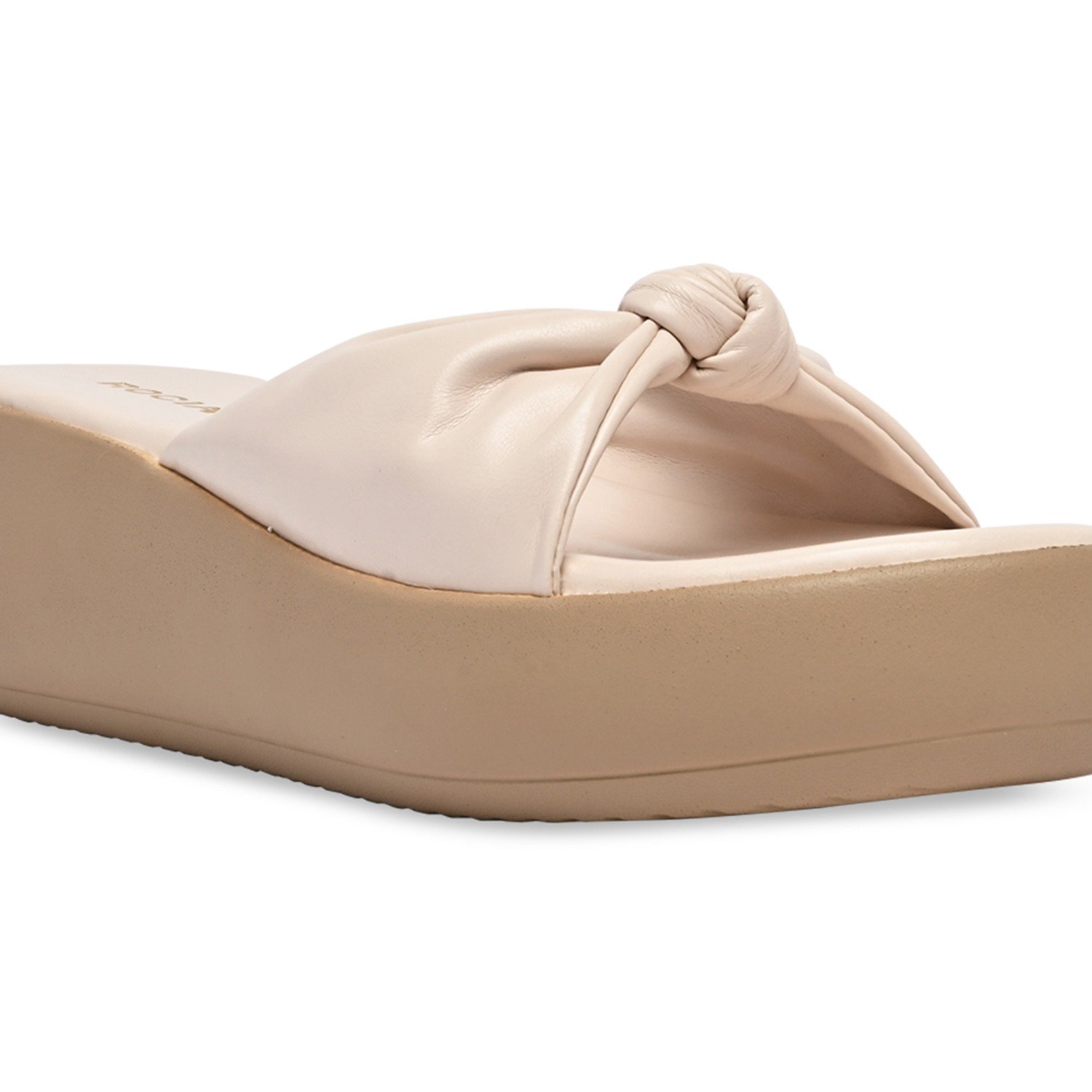 Cream Women Knotted Casual Platforms