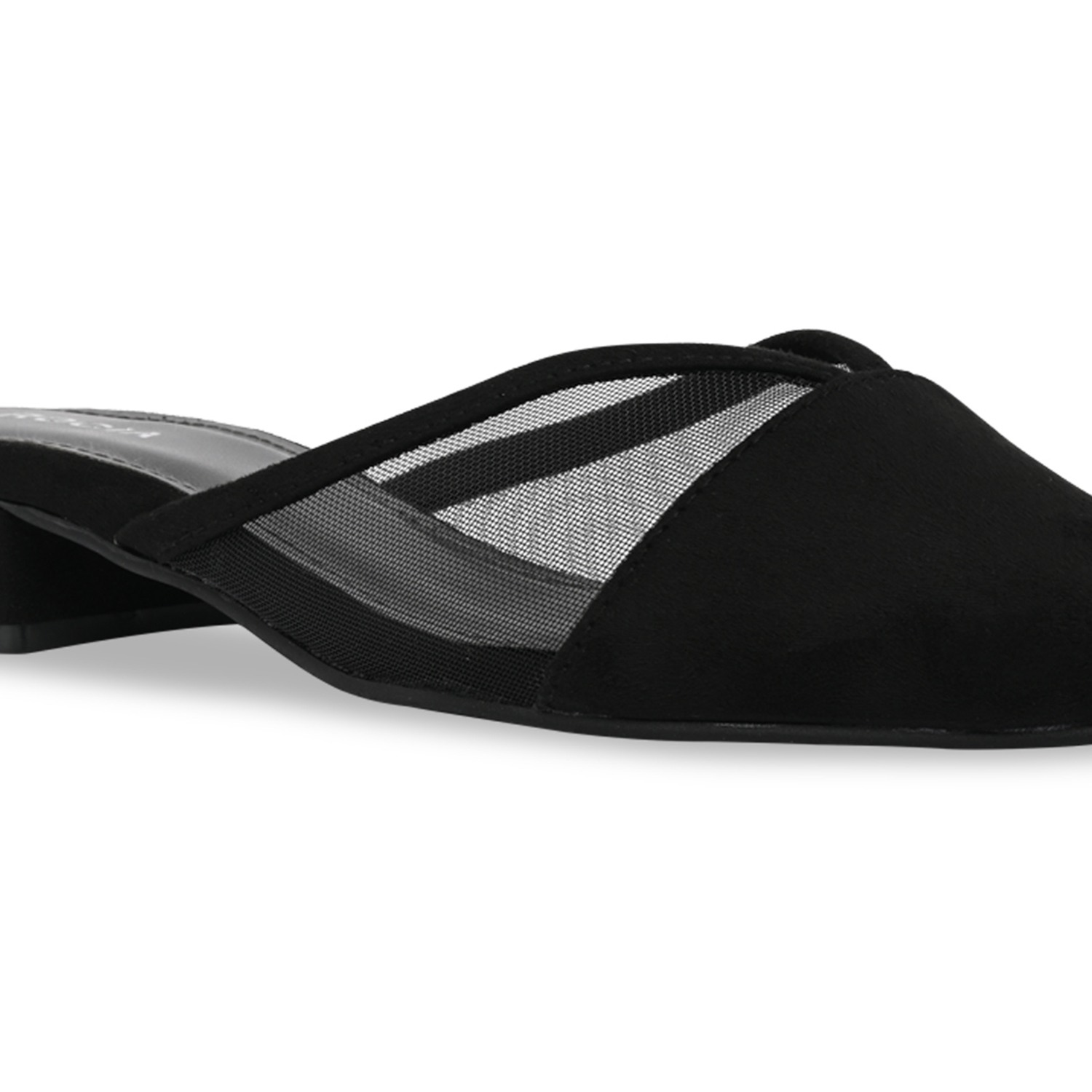 Black Women Block Heel Mules