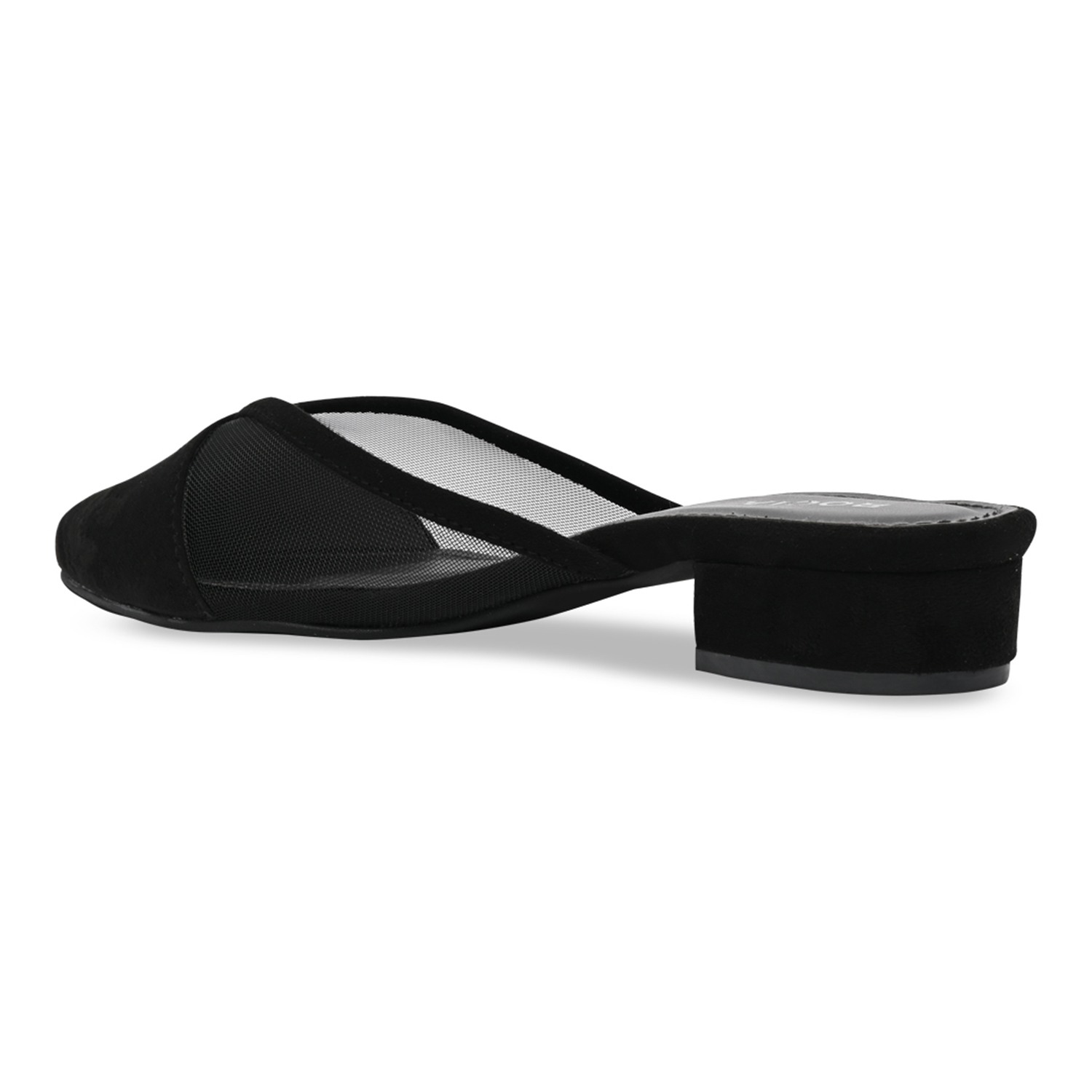 Black Women Block Heel Mules