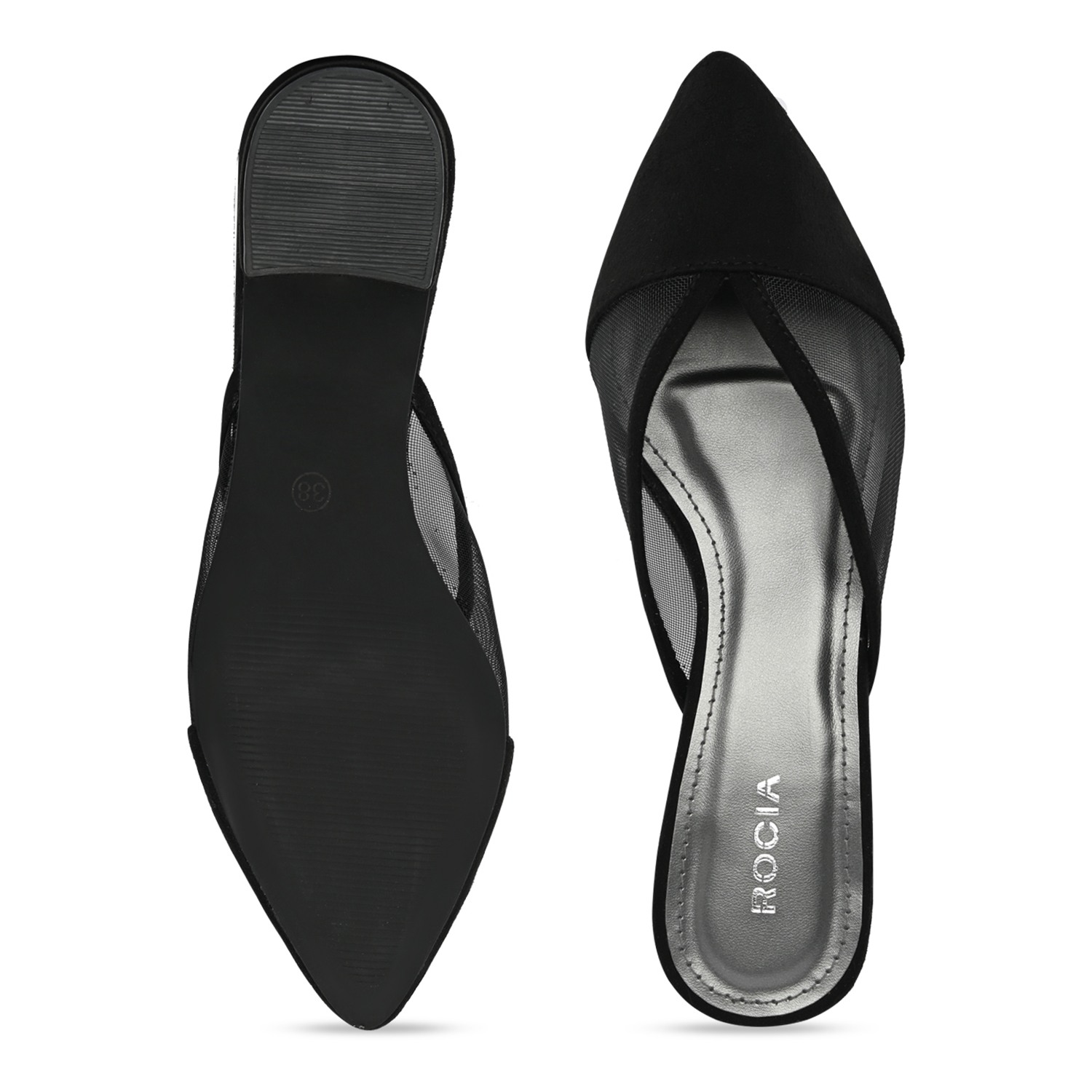 Black Women Block Heel Mules