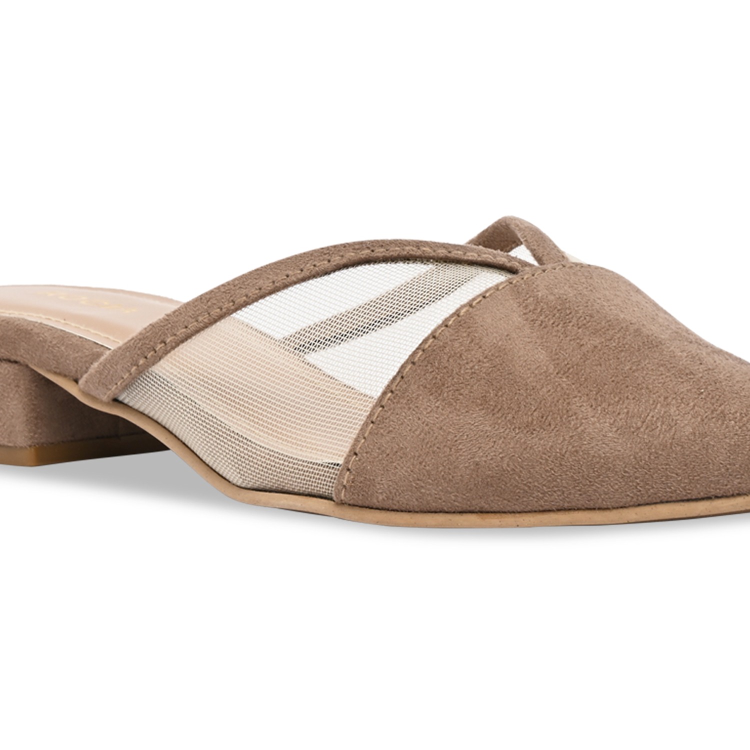 Camel Women Block Heel Mules