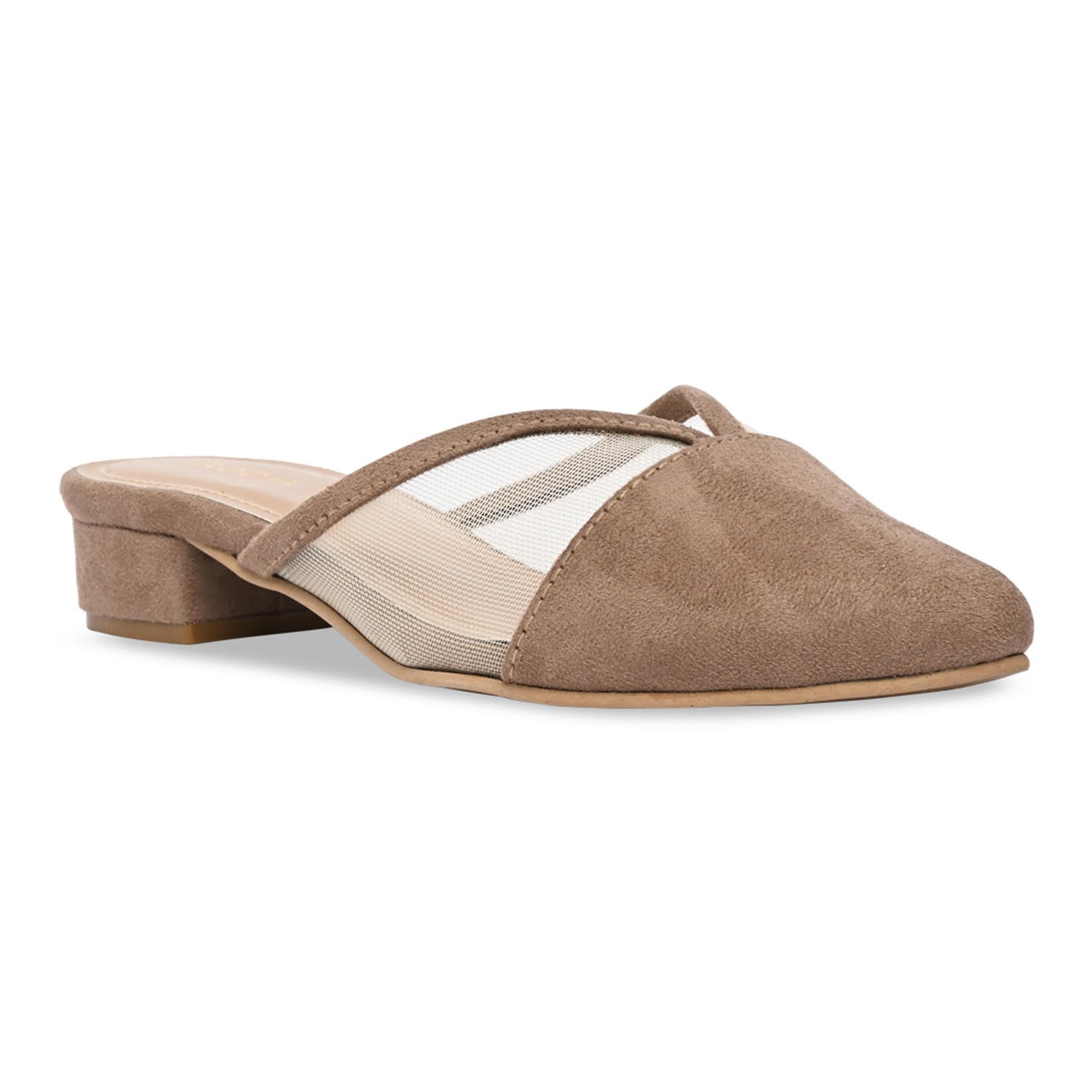 Camel Women Block Heel Mules