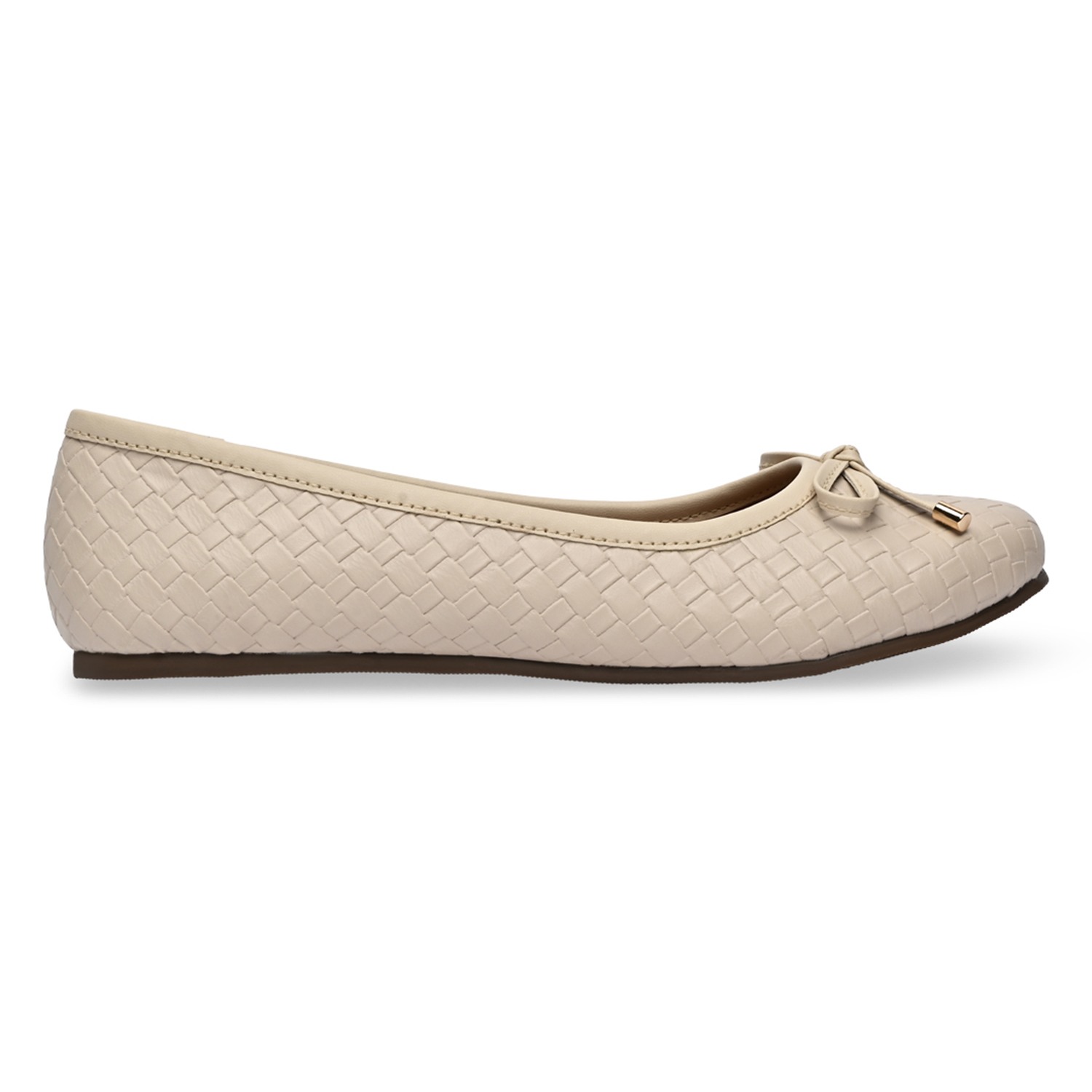 Beige Women Woven Ballerinas