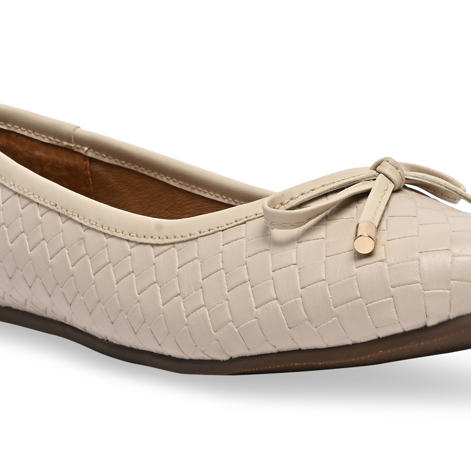 Beige Women Woven Ballerinas