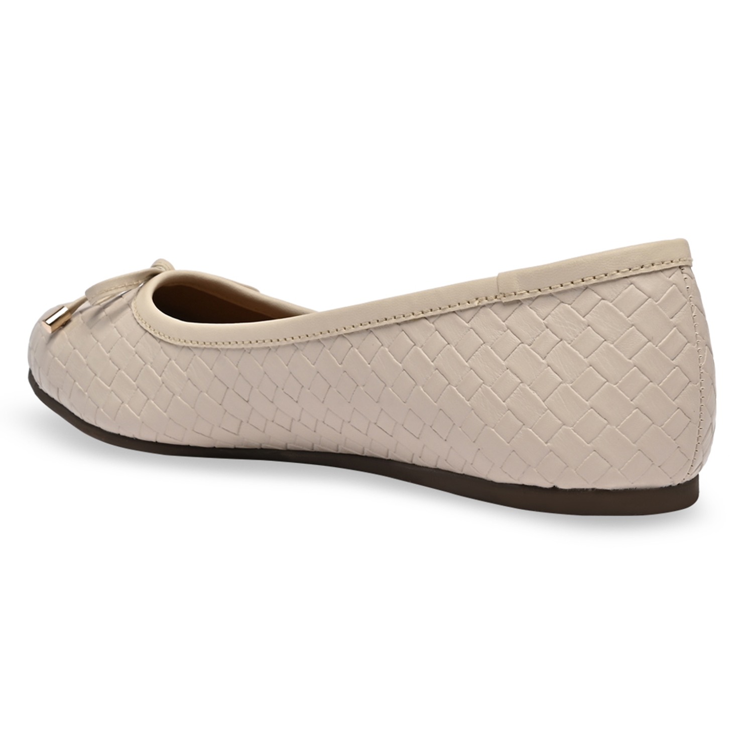 Beige Women Woven Ballerinas