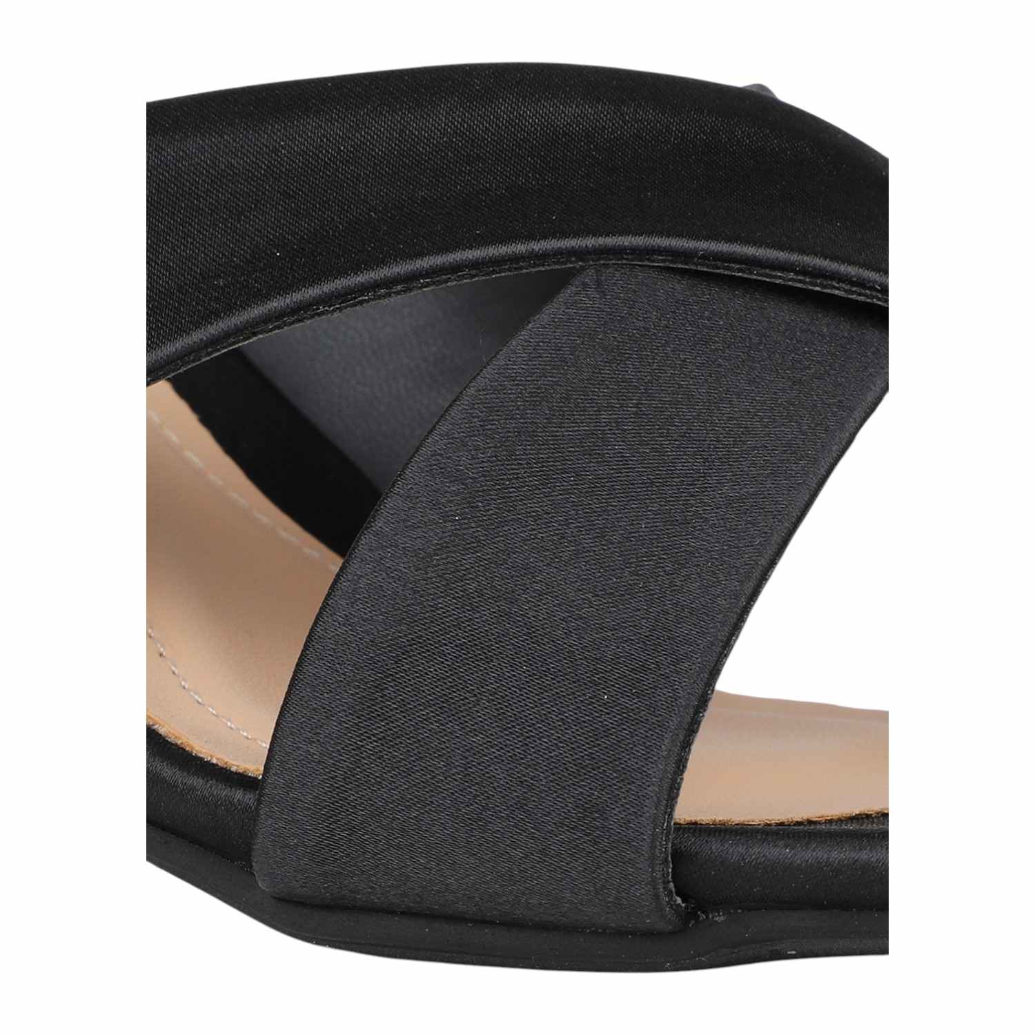 Inc.5 | Elegant Black Cross-Strap Slide with Sculptural Heel|4