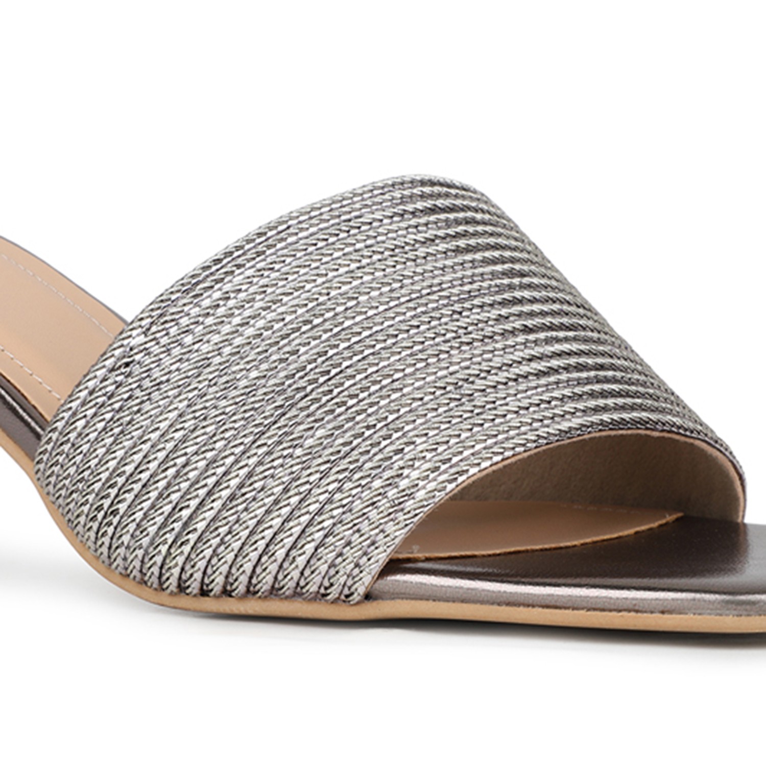 Inc.5 Womens Pewter Solid Square Toe Party Wear Block Heels