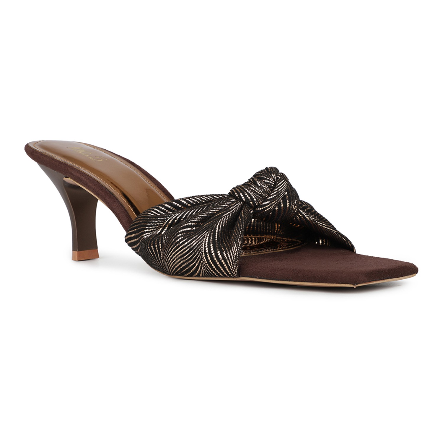 Inc.5 Womens Gold Party Wear Solid Square Heels