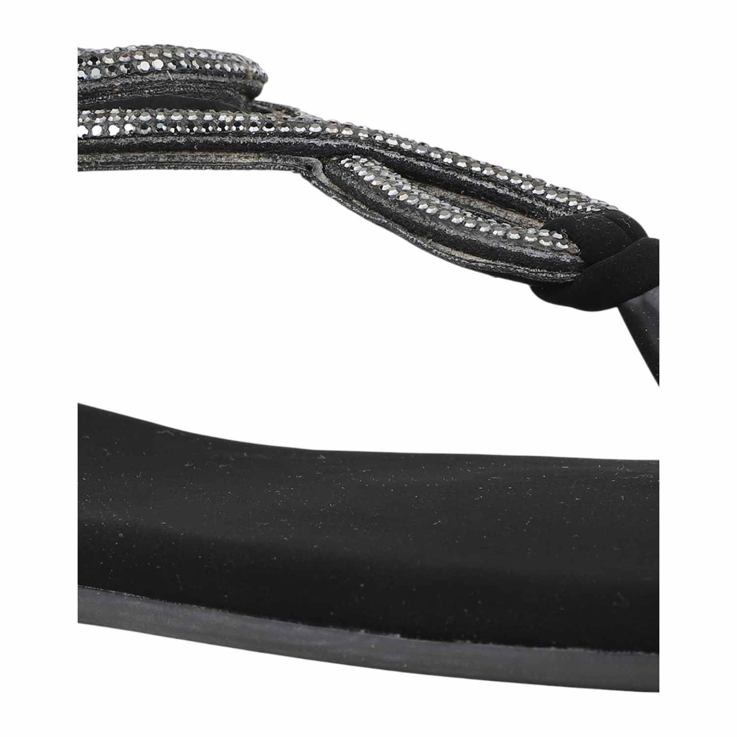 Inc.5 | Women Black Flat Thong Sandals with Embellished Straps|4