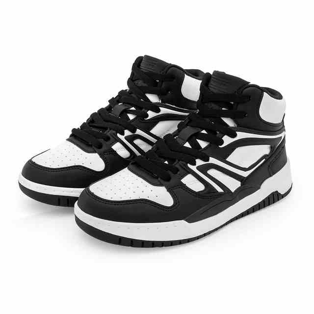 Women Black-White High-Top Casual Sneakers