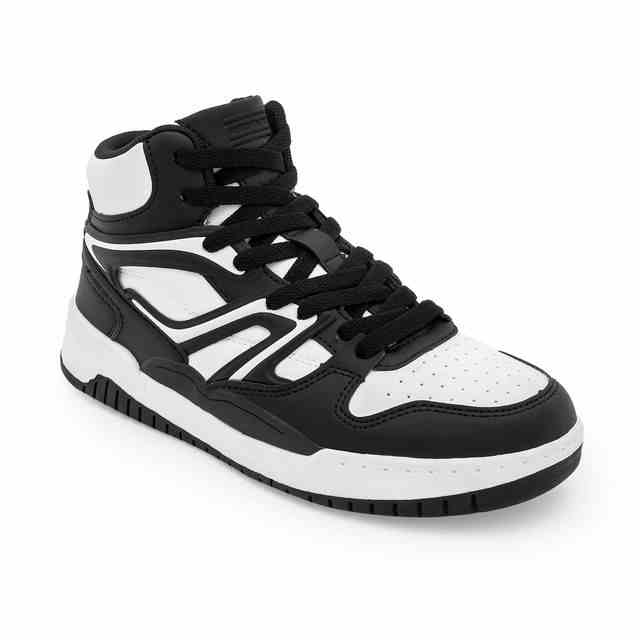 Women Black-White High-Top Casual Sneakers