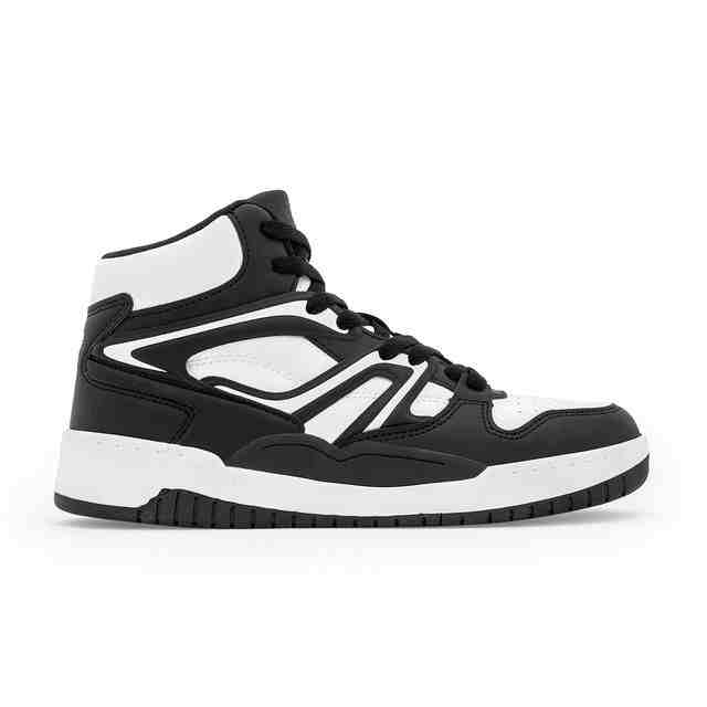Women Black-White High-Top Casual Sneakers