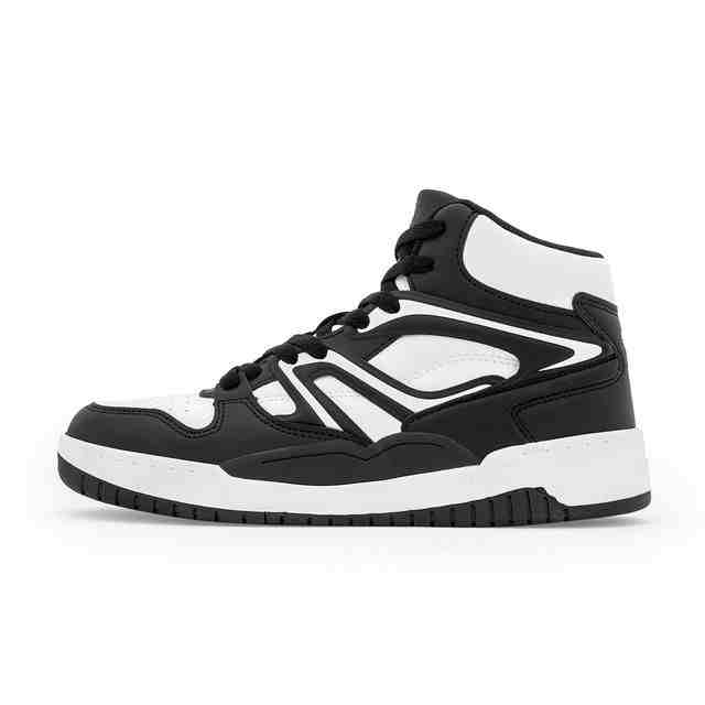 Women Black-White High-Top Casual Sneakers