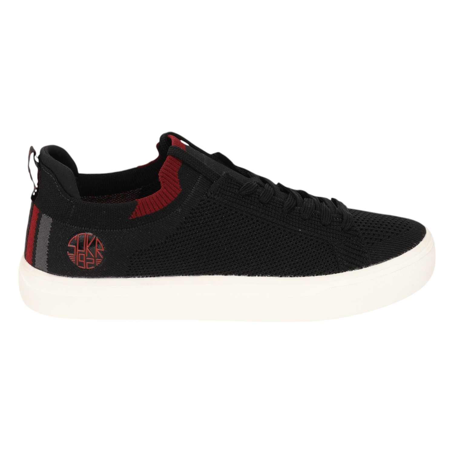 LAGO MEN BLACK-RED COMFORT KNITTED SNEAKER