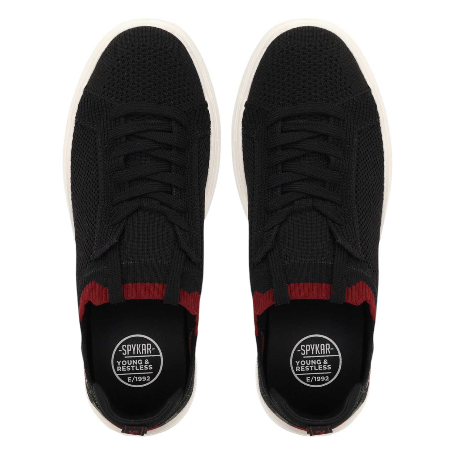LAGO MEN BLACK-RED COMFORT KNITTED SNEAKER