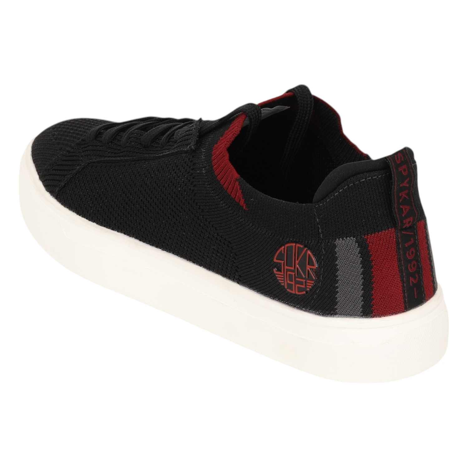 LAGO MEN BLACK-RED COMFORT KNITTED SNEAKER