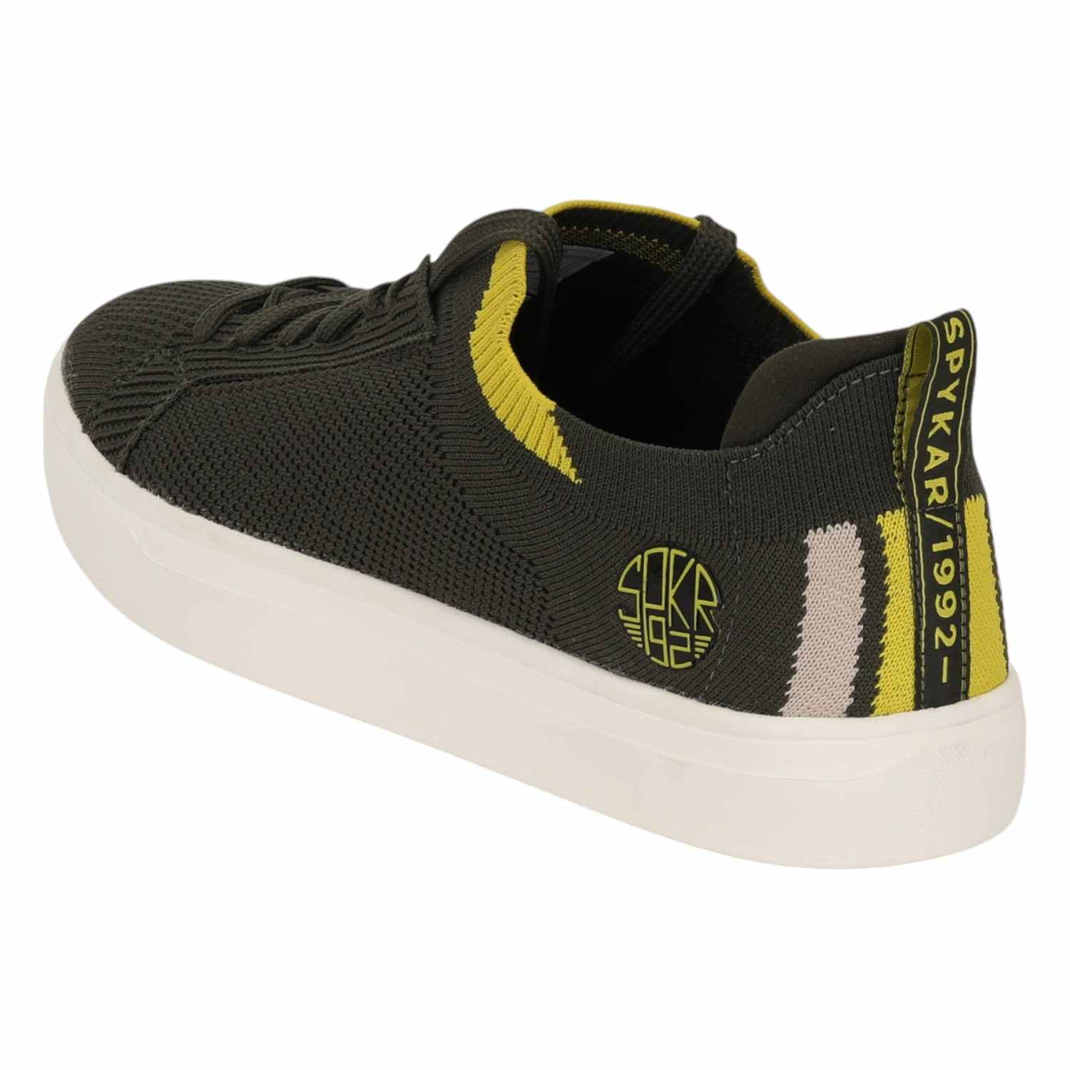 LAGO MEN OLIVE-YELLOW COMFORT KNITTED SNEAKER