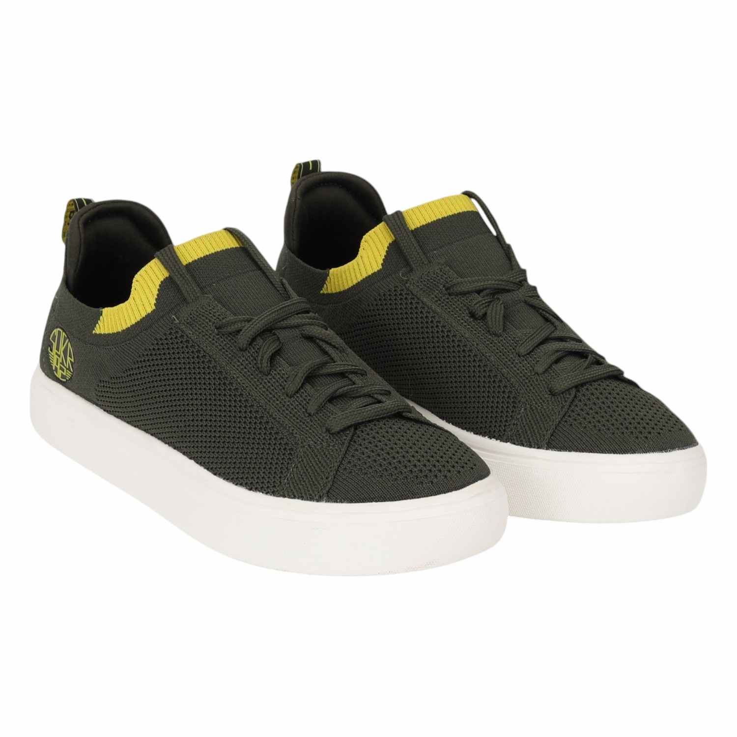 LAGO MEN OLIVE-YELLOW COMFORT KNITTED SNEAKER