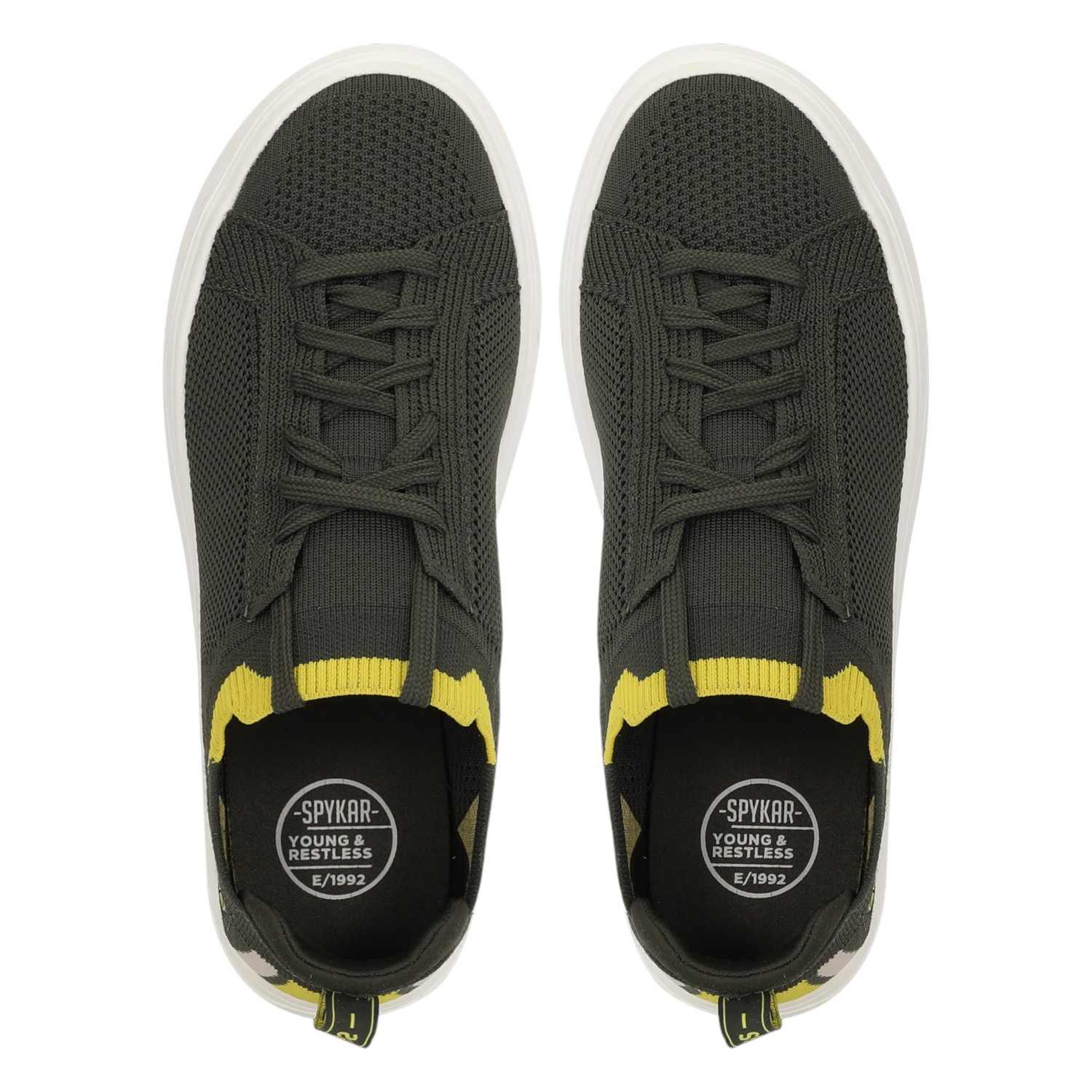 LAGO MEN OLIVE-YELLOW COMFORT KNITTED SNEAKER
