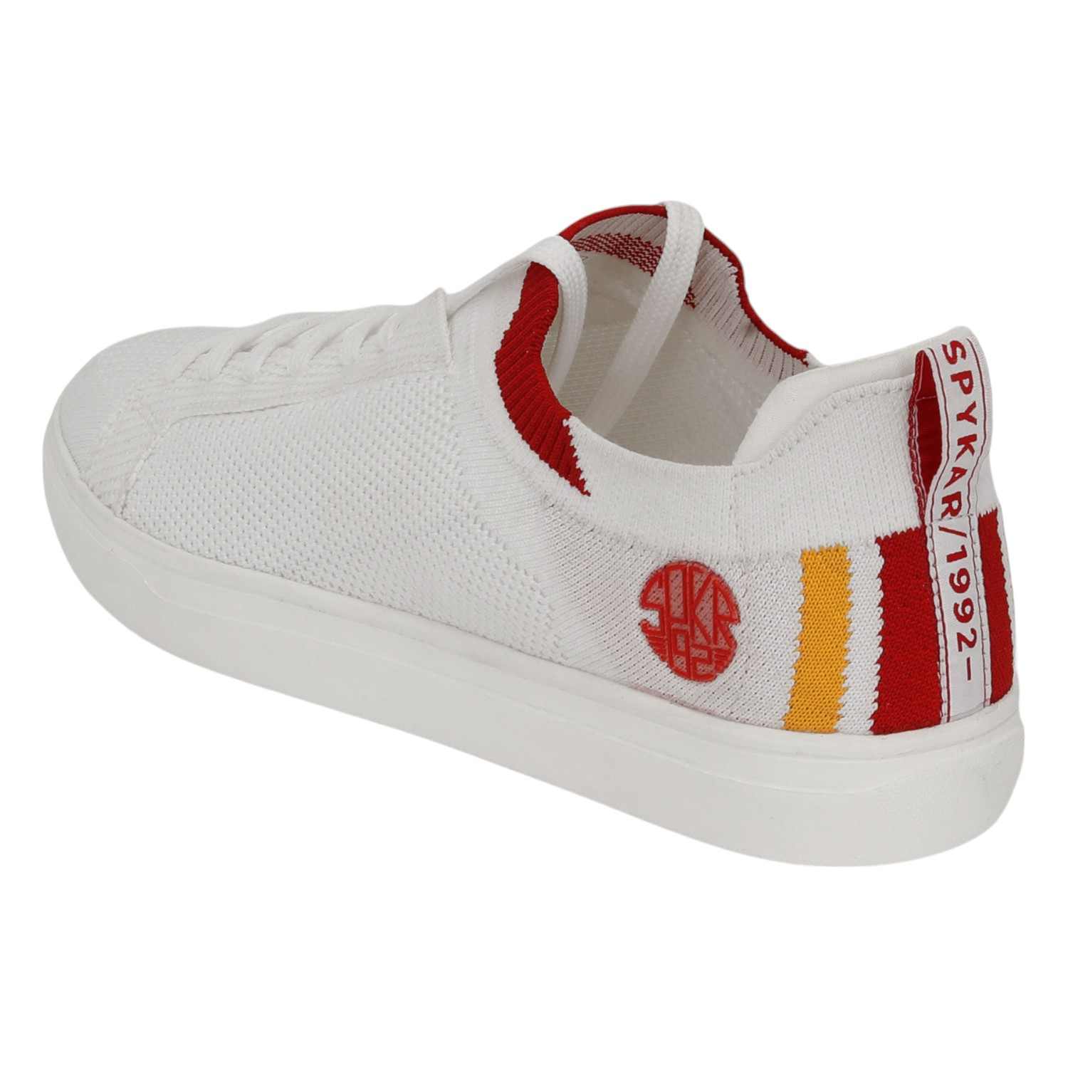 LAGO MEN WHITE-RED COMFORT KNITTED SNEAKER