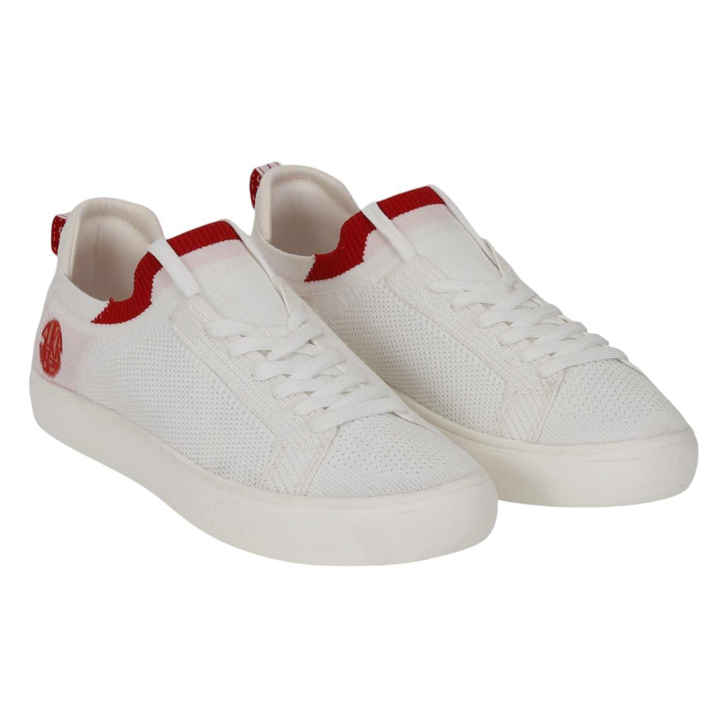 LAGO MEN WHITE-RED COMFORT KNITTED SNEAKER