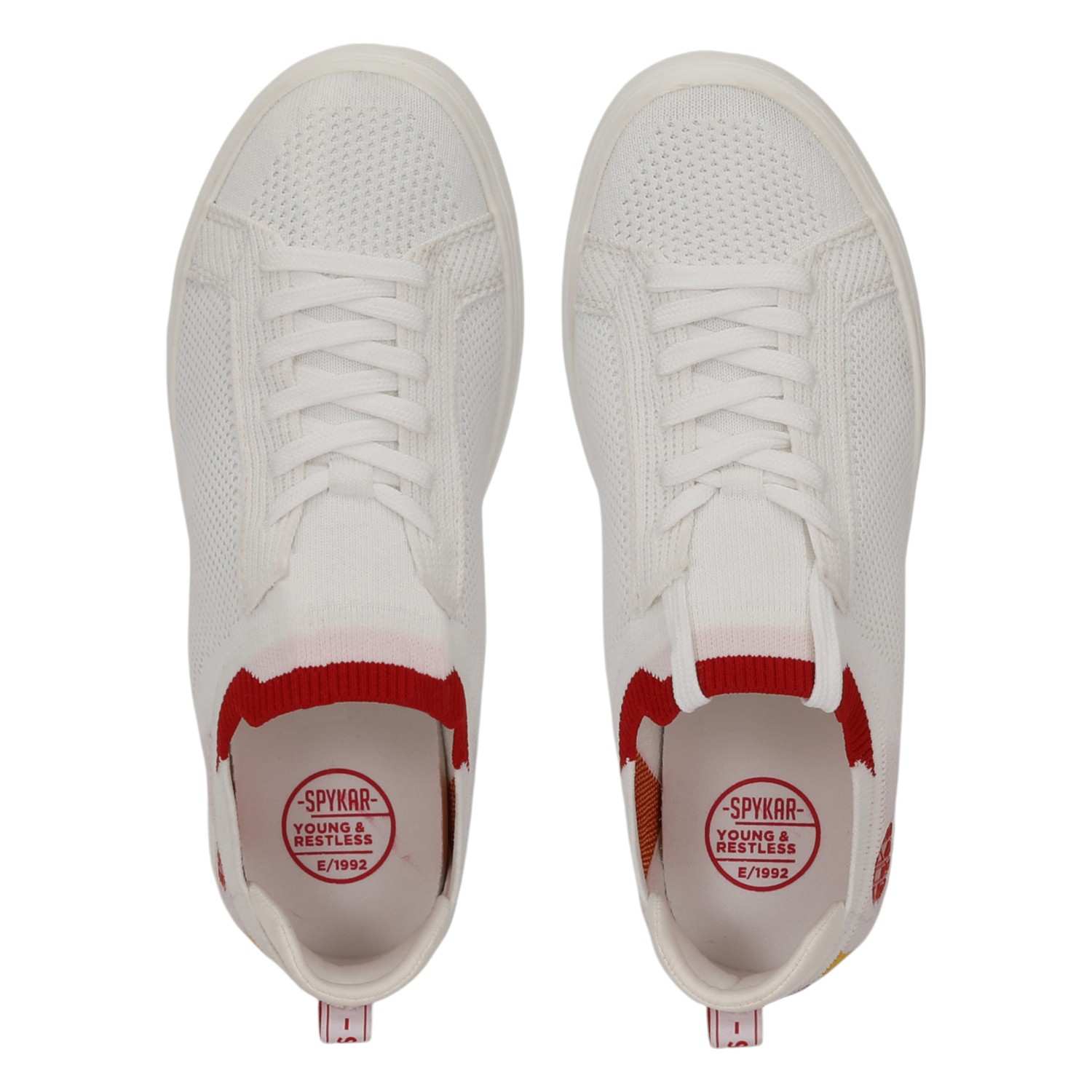 LAGO MEN WHITE-RED COMFORT KNITTED SNEAKER