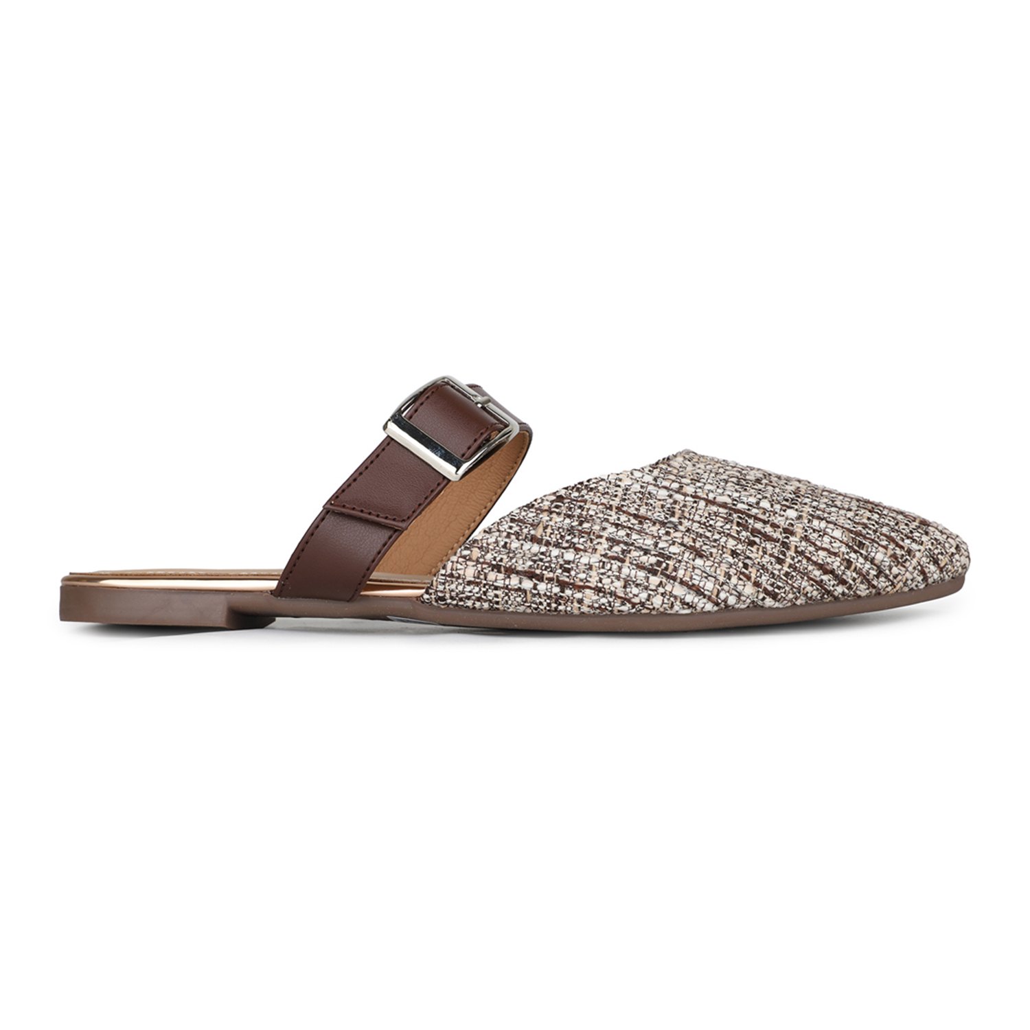 Inc.5 Womens Brown Casual Solid Slip-On Flat Mules