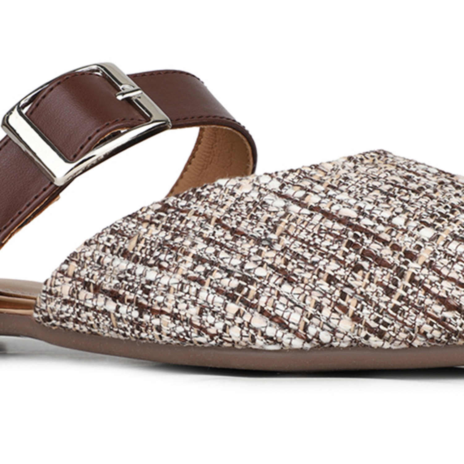 Inc.5 Womens Brown Casual Solid Slip-On Flat Mules