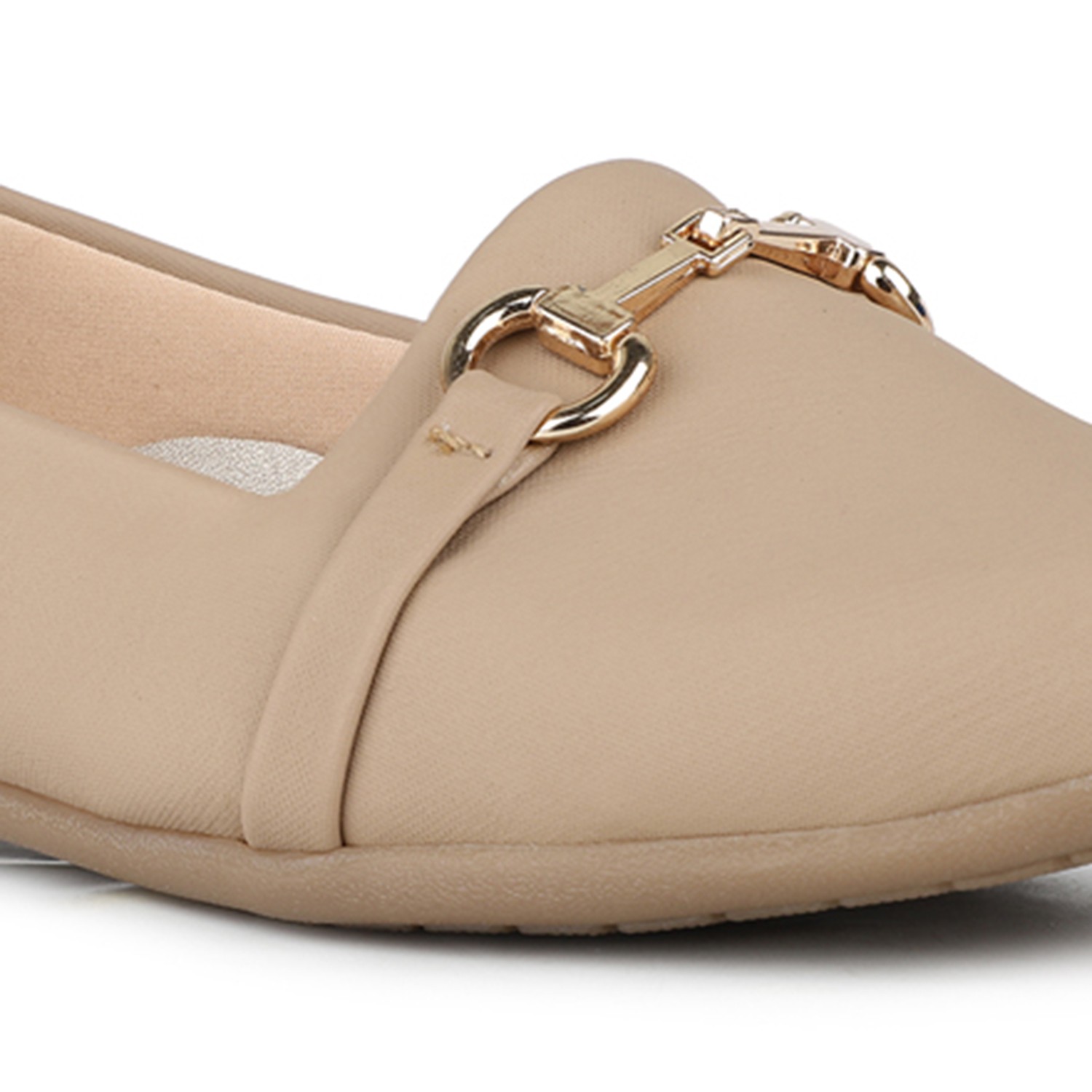 Inc.5 Women Beige Casual Solid Round Loafers