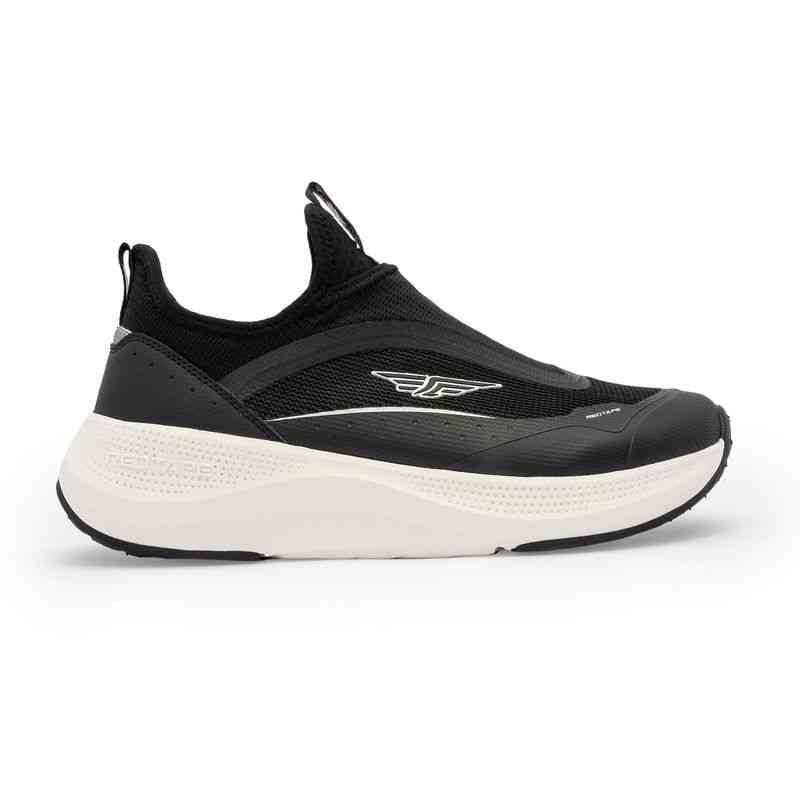 Men Black Slip-On Sports Shoes with Cushioned Sole