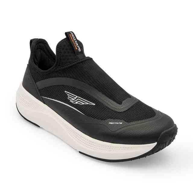 Men Black Slip-On Sports Shoes with Cushioned Sole