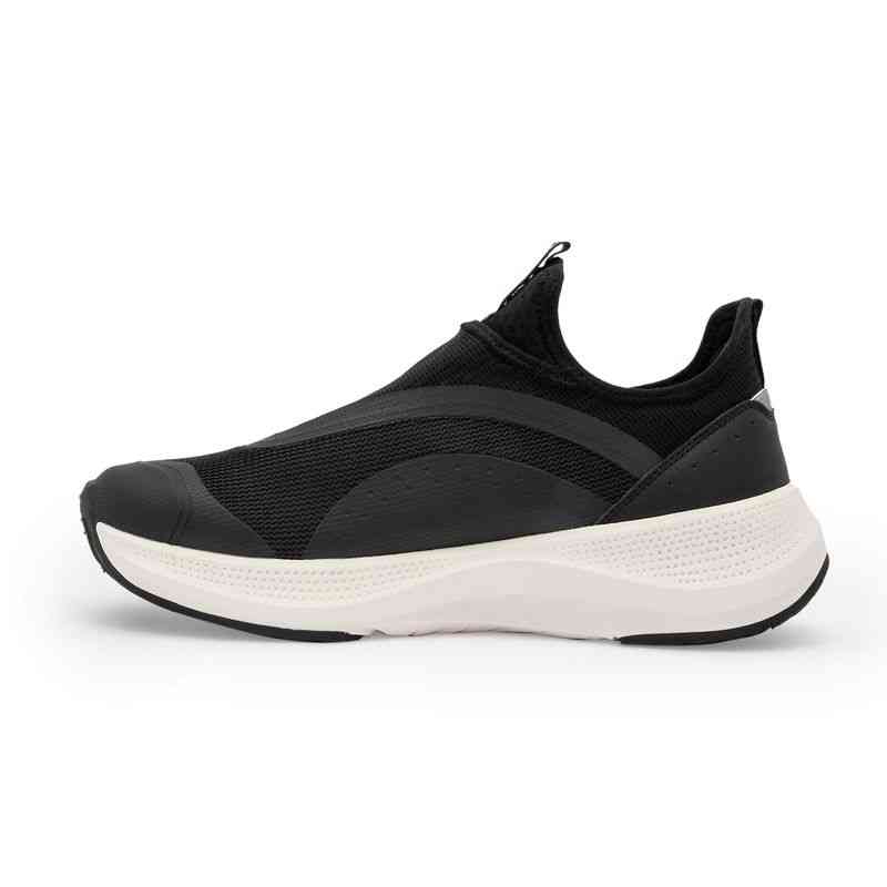Men Black Slip-On Sports Shoes with Cushioned Sole