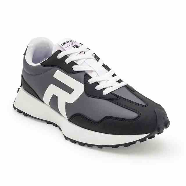 Men’s Grey & Black Lace-Up Casual Sneakers