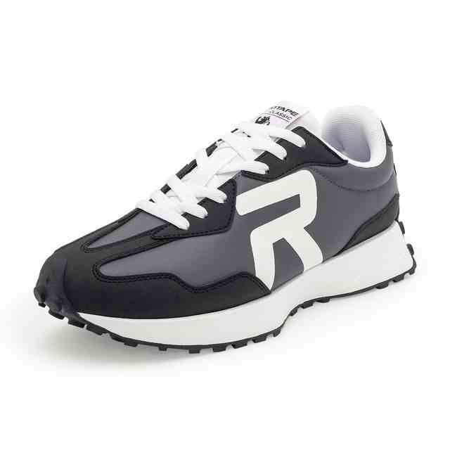 Men’s Grey & Black Lace-Up Casual Sneakers