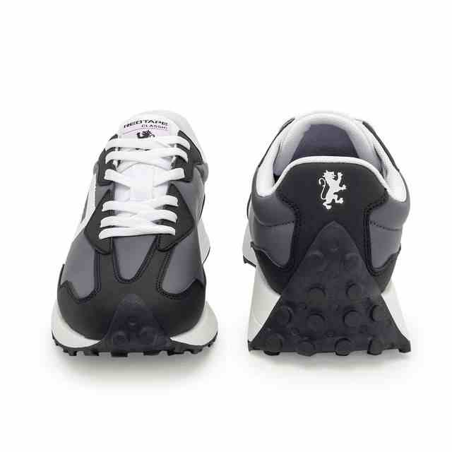 Men’s Grey & Black Lace-Up Casual Sneakers