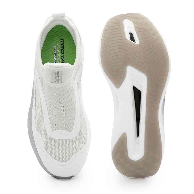 Men White Slip-On Sports Shoes with Cushioned Sole