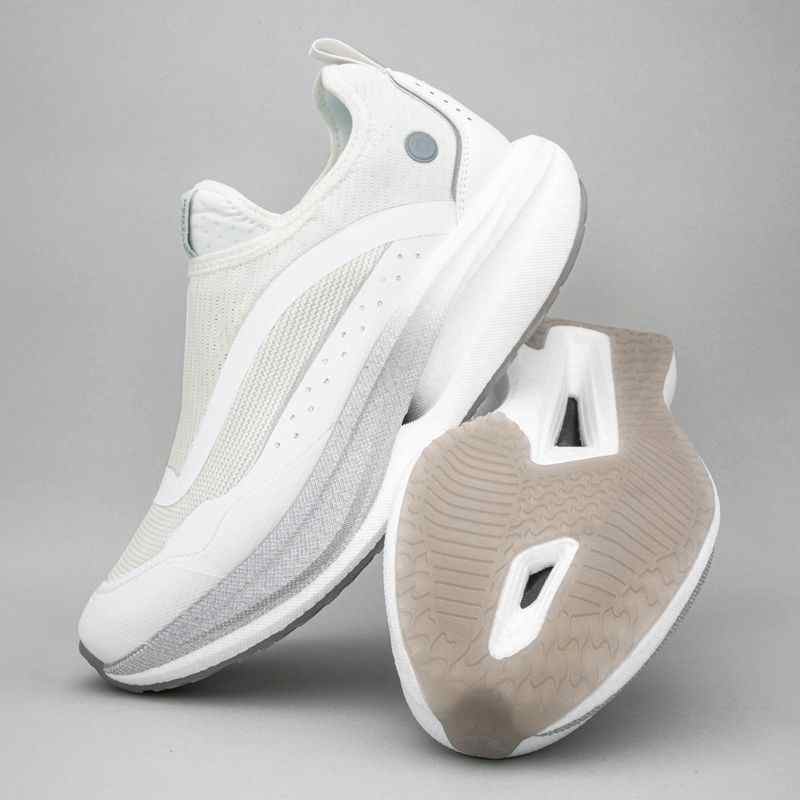 Men White Slip-On Sports Shoes with Cushioned Sole