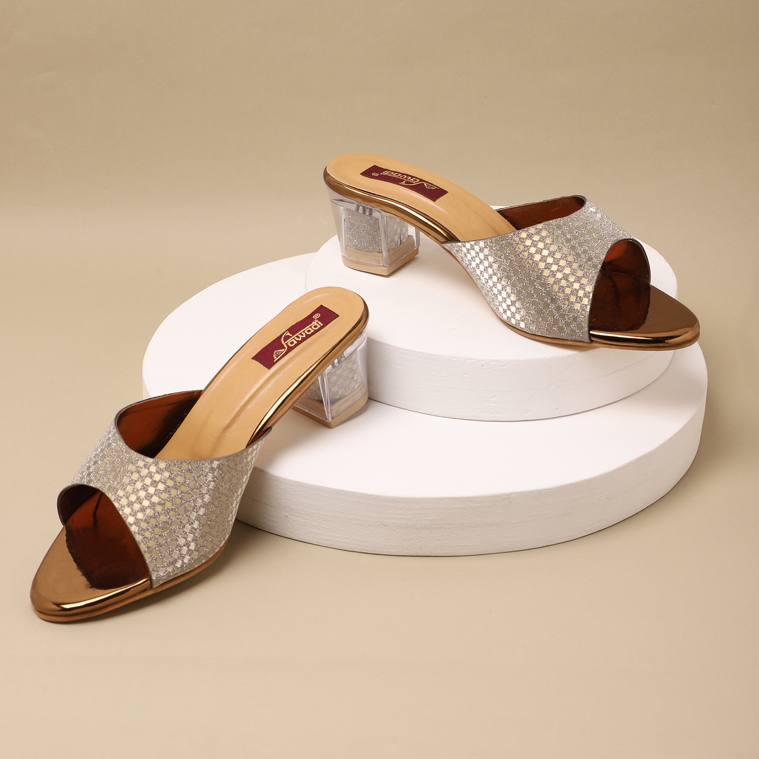 SAWADI | Women Copper Heels Sandal undefined