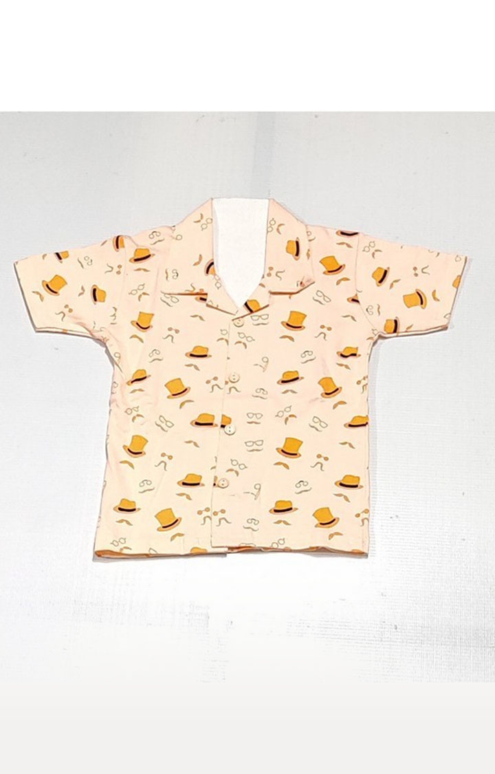 AAAKAR | Stylish Boy's Orange Graphic Printed Shirt And Pyjama Set 2