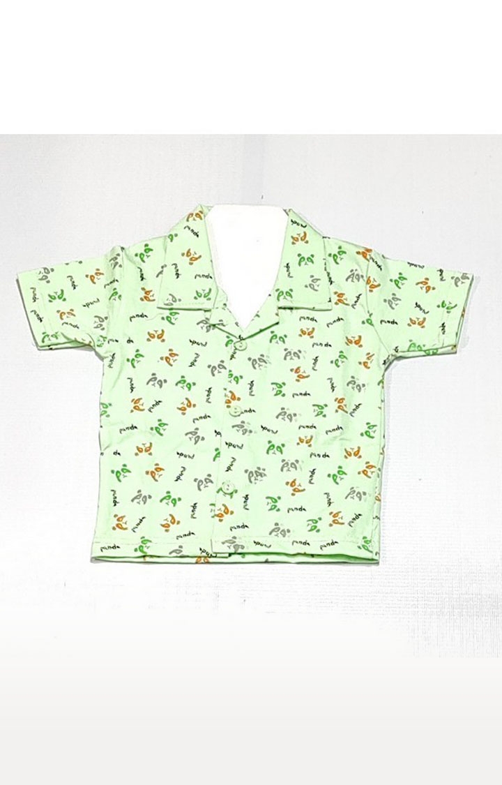 AAAKAR | Stylish Boy's Green Graphic Printed Shirt And Pyjama Set 2