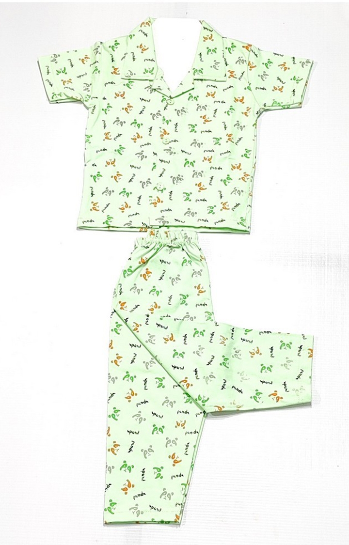 AAAKAR | Stylish Boy's Green Graphic Printed Shirt And Pyjama Set 0