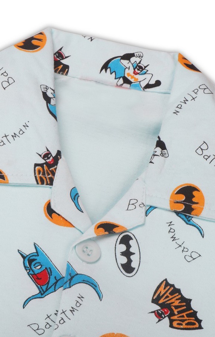 Aaakar Blue Batman Print Full Sleeves Nightsuit 